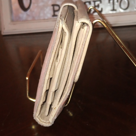 BVLGARI PINK CANVAS AND LEATHER LONG TRIFOLD WALLET - Picture 3 of 16